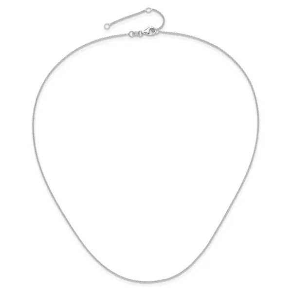 Leslie's 14k White Gold 1.25mm Round Cable 1in+1in Adjustable Chain Image 3 Jewelry Design Studio Jensen Beach, FL