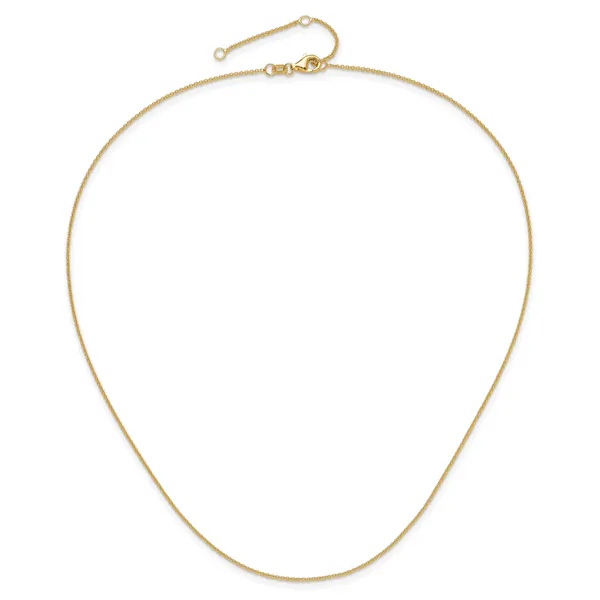 Leslie's 14k Yellow Gold 1.25mm Round Cable 1in+1in Adjustable Chain Image 3 Jewelry Design Studio Jensen Beach, FL