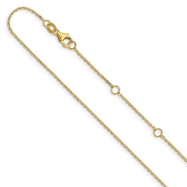 Leslie's 14k 1.1mm D/C Square Cable 1in+1in Adjustable Chain Albert's Jewelers Kingsland, GA