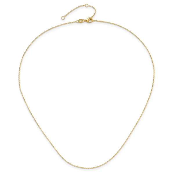 Leslie's 14k 1.1mm D/C Square Cable 1in+1in Adjustable Chain Image 3 Albert's Jewelers Kingsland, GA