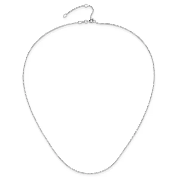 Leslie's 14K White Gold 1mm D/C Open Franco 1in+1in Adjustable Chain Image 3 Johnson Jewellers Lindsay, ON