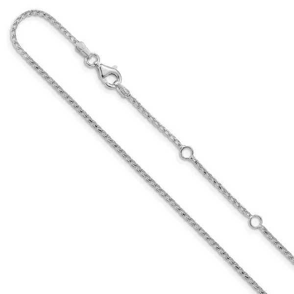 Leslie's 14K White Gold 1.4mm D/C Open Franco 1in+1in Adjustable Chain Jewelry Design Studio Jensen Beach, FL
