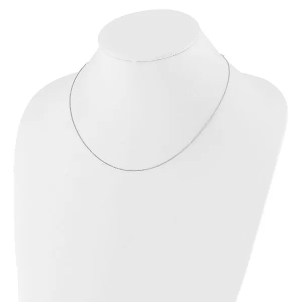 Leslie's 14K White Gold .8mm Baby Spiga 1in+1in Adjustable Chain Image 4 Johnson Jewellers Lindsay, ON