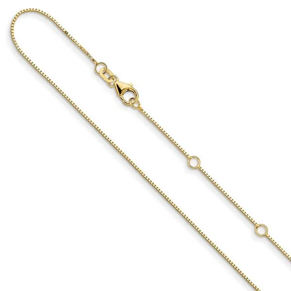 Leslie's 14K .7mm Box 1in+1in Adjustable Chain Diny's Jewelers Middleton, WI