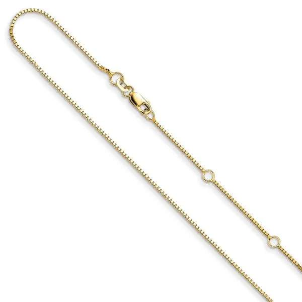 Leslie's 14K .95mm Box 1in+1in Adjustable Chain Albert's Jewelers Kingsland, GA