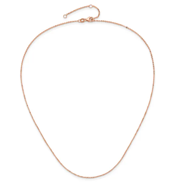 Leslie's 14k Rose Gold 1.2mm Flat Cable 1in+1in Adjustable Chain Image 3 Arlene's Fine Jewelry Vidalia, GA