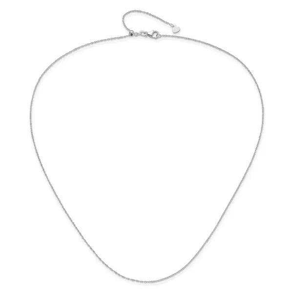 Leslie's 14K White Gold Adjustable .95mm Sparkle Singapore Chain Image 4 Johnson Jewellers Lindsay, ON