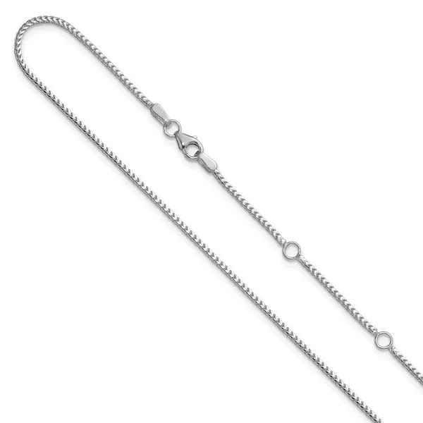 Leslie's 14K White Gold 1.25mm Franco 1in+1in Adjustable Chain Alexander Fine Jewelers Fort Gratiot, MI