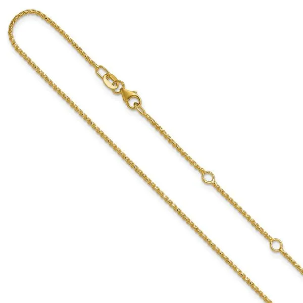 Leslie's 14K 1.15mm D/C Open Franco 1in+1in Adjustable Chain J. Garett Jewelers Wilmington, NC