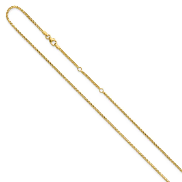 Leslie's 14K 1.65mm D/C Open Franco 1in+1in Adjustable Chain Image 2 Albert's Jewelers Kingsland, GA
