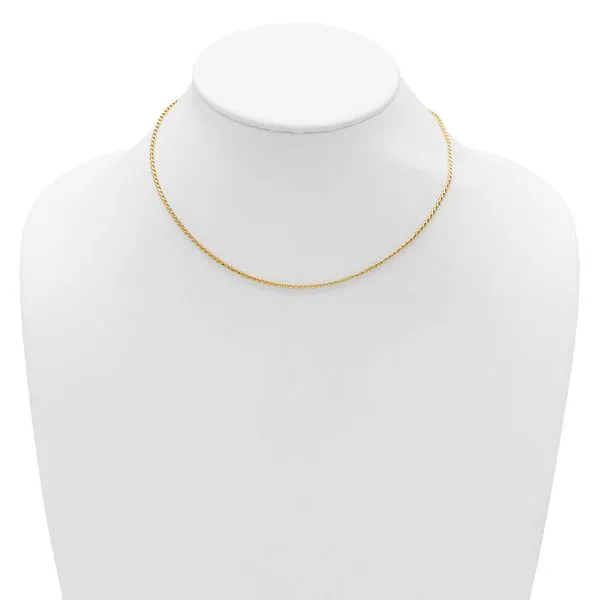 Leslie's 14K 1.65mm D/C Open Franco 1in+1in Adjustable Chain Image 3 Albert's Jewelers Kingsland, GA