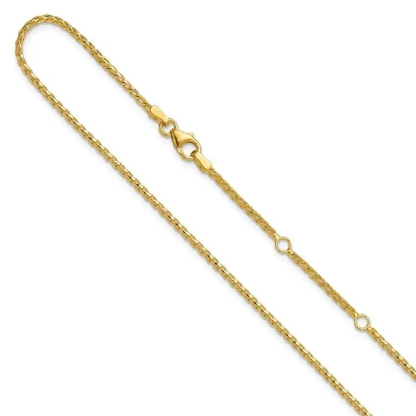 Leslie's 14K 1.65mm D/C Open Franco 1in+1in Adjustable Chain Atlanta West Jewelry Douglasville, GA