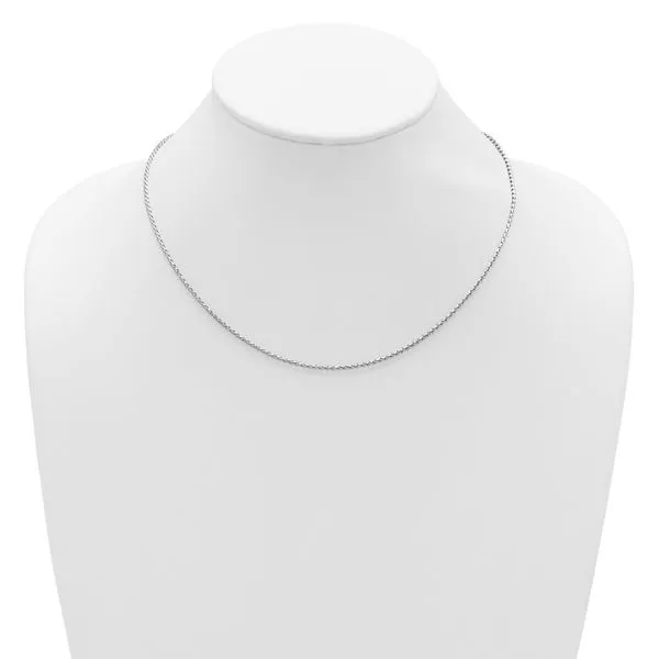 Leslie's 14K White Gold 1.65mm D/C Open Franco 1in+1in Adjustable Chain Image 4 Diny's Jewelers Middleton, WI