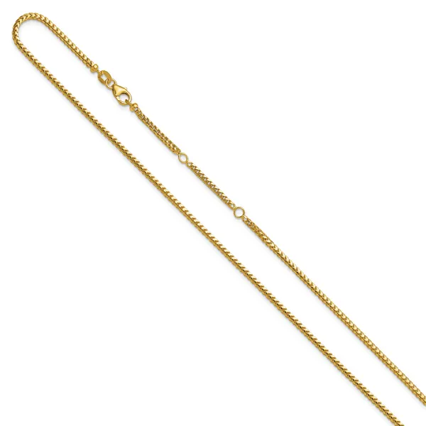 Leslie's 14K 2.1mm D/C Open Franco 1in+1in Adjustable Chain Image 2 Grayson & Co. Jewelers Iron Mountain, MI