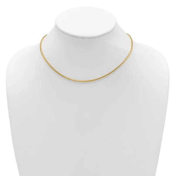 Leslie's 14K 2.1mm D/C Open Franco 1in+1in Adjustable Chain Image 3 Thomas A. Davis Jewelers Holland, MI