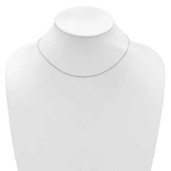 Leslie's 14K White Gold .65mm D/C Spiga 1in+1in Adjustable Chain Image 3 Grayson & Co. Jewelers Iron Mountain, MI