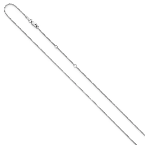 Leslie's 14K White Gold 1mm D/C Spiga 1in+1in Adjustable Chain Image 2 Ask Design Jewelers Olean, NY