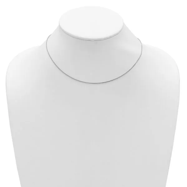 Leslie's 14K White Gold 1mm D/C Spiga 1in+1in Adjustable Chain Image 3 Ask Design Jewelers Olean, NY
