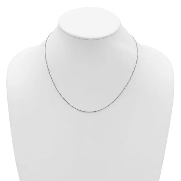 Leslie's 14K White Gold 1mm D/C Spiga 1in+1in Adjustable Chain Image 4 Ask Design Jewelers Olean, NY
