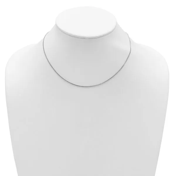 Leslie's 14K White Gold 1.2mm D/C Spiga 1in+1in Adjustable Chain Image 3 Valentine's Fine Jewelry Dallas, PA