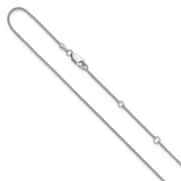 Leslie's 14K White Gold 1.2mm Baby Spiga 1in+1in Adjustable Chain Trenton Jewelers Ltd. Trenton, MI