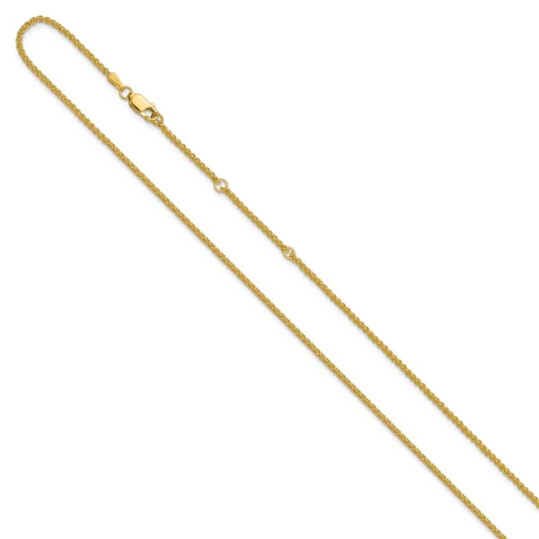 Leslie's 14K 1.65mm Spiga 1in+1in Adjustable Chain Image 2 Grayson & Co. Jewelers Iron Mountain, MI