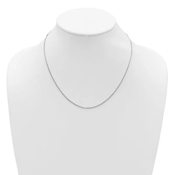 Leslie's 14K White Gold 1mm Box 2in+2in Adjustable Chain Image 4 Atlanta West Jewelry Douglasville, GA