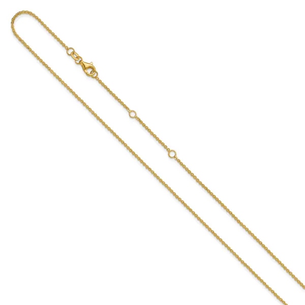 Leslie's 14K 1.4mm Flat Cable 1in+1in Adjustable Chain Image 2 J. West Jewelers Round Rock, TX