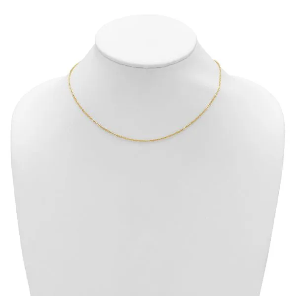 Leslie's 14K 1.4mm Flat Cable 1in+1in Adjustable Chain Image 3 Trenton Jewelers Ltd. Trenton, MI