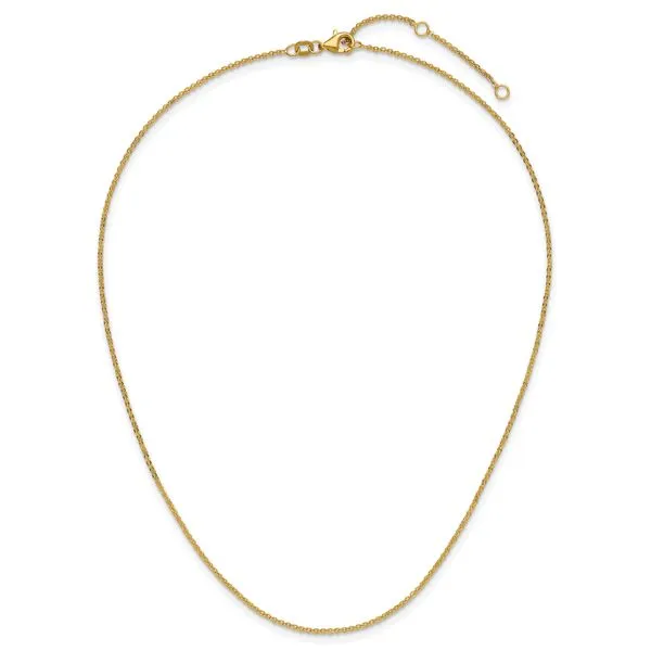 Leslie's 14K 1.4mm Flat Cable 1in+1in Adjustable Chain Image 4 J. West Jewelers Round Rock, TX