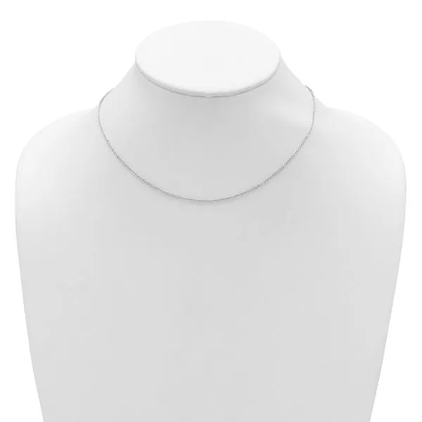 Leslie's 14K White Gold 1.4mm Flat Cable 1in+1in Adjustable Chain Image 3 Spath Jewelers Bartow, FL