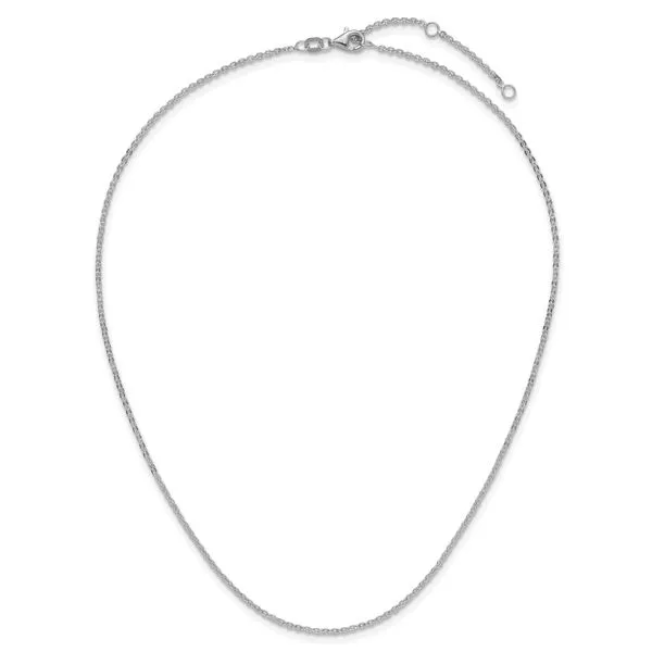 Leslie's 14K White Gold 1.7mm Flat Cable 1in+1in Adjustable Chain Image 4 Atlanta West Jewelry Douglasville, GA