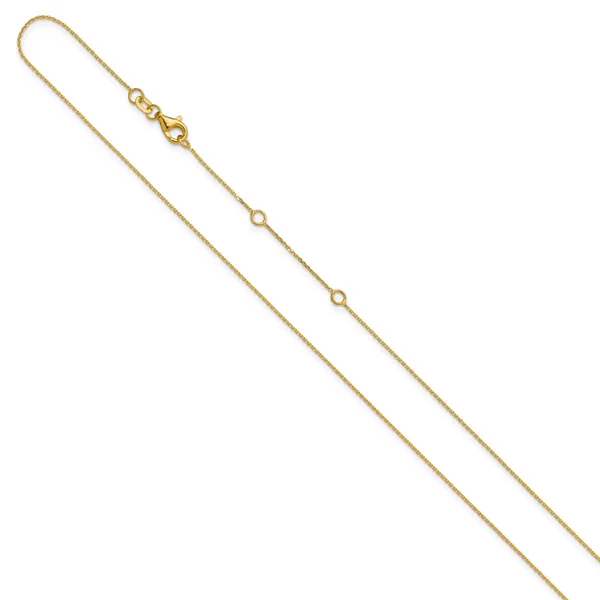 Leslie's 14k .85mm D/C Square Cable 1in+1in Adjustable Chain Image 2 Jim's Jewelers Tyler, TX
