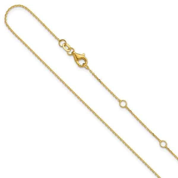 Leslie's 14k 1mm D/C Square Cable 1in+1in Adjustable Chain Jim's Jewelers Tyler, TX