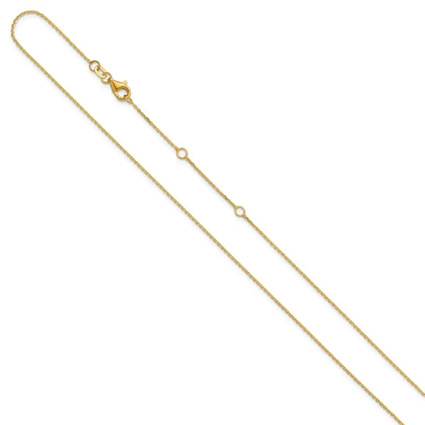 Leslie's 14k 1mm D/C Square Cable 1in+1in Adjustable Chain Image 2 Diny's Jewelers Middleton, WI