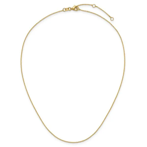 Leslie's 14k 1mm D/C Square Cable 1in+1in Adjustable Chain Image 4 Albert's Jewelers Kingsland, GA