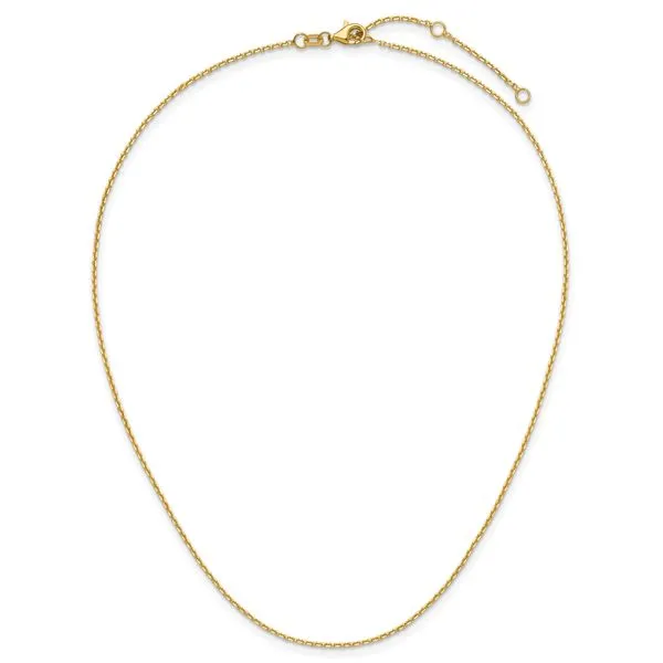 Leslie's 14k 1.4mm D/C Square Cable 1in+1in Adjustable Chain Image 4 Spencer's Jewelers Athens, GA