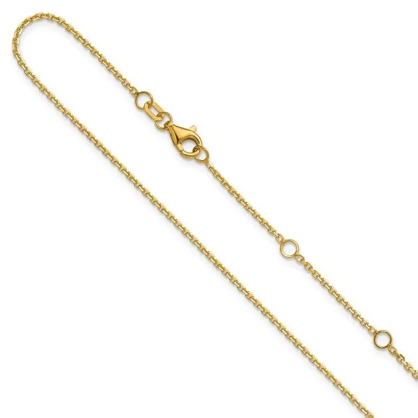 Leslie's 14k 1.4mm D/C Square Cable 2in+2in Adjustable Chain J. West Jewelers Round Rock, TX