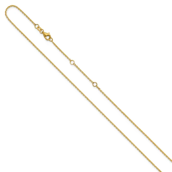 Leslie's 14k 1.4mm D/C Square Cable 2in+2in Adjustable Chain Image 2 J. West Jewelers Round Rock, TX