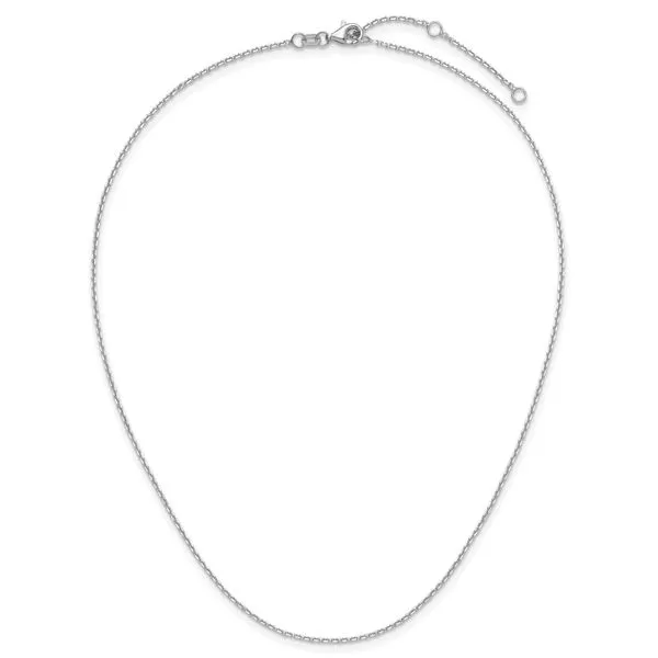 Leslie's 14k White Gold 1.4mm D/C Square Cable 1in+1in Adjustable Chain Image 4 Tidwells of Greenwood Greenwood, SC