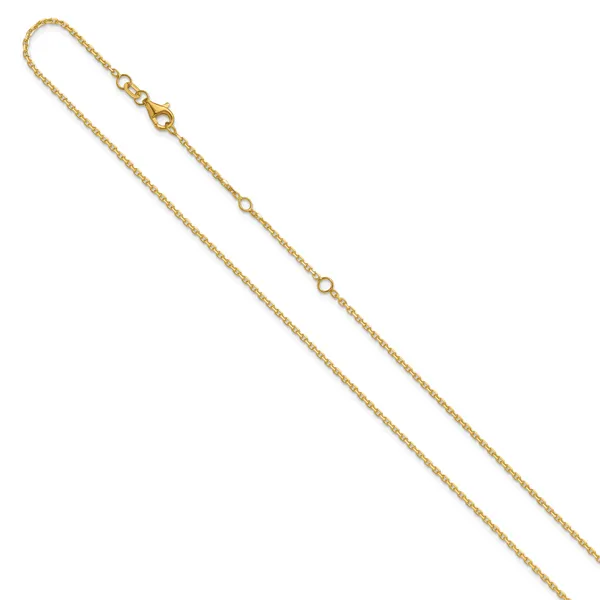 Leslie's 14k 1.5mm D/C Square Cable 1in+1in Adjustable Chain Image 2 Leslie E. Sandler Fine Jewelry and Gemstones rockville , MD