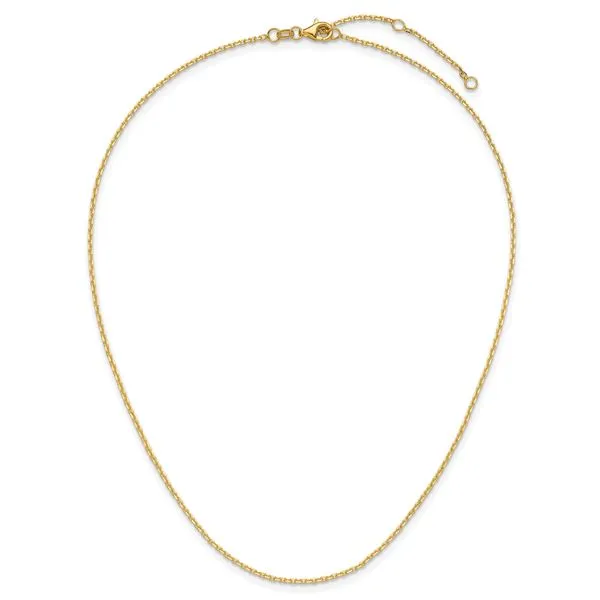 Leslie's 14k 1.5mm D/C Square Cable 1in+1in Adjustable Chain Image 4 Spencer's Jewelers Athens, GA