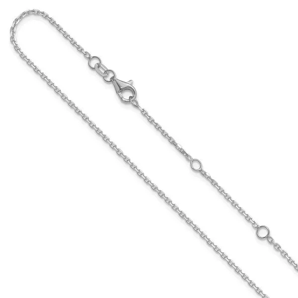 Leslie's 14k White Gold 1.5mm D/C Square Cable 1in+1in Adjustable Chain Jewelry Design Studio Jensen Beach, FL