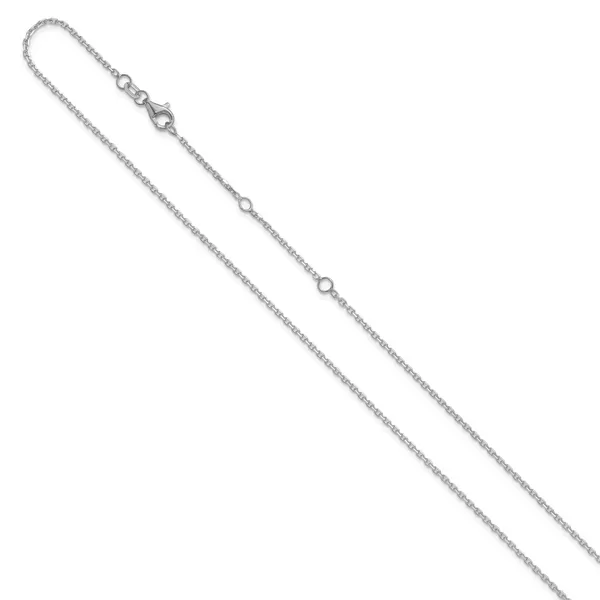 Leslie's 14k White Gold 1.5mm D/C Square Cable 1in+1in Adjustable Chain Image 2 Grayson & Co. Jewelers Iron Mountain, MI