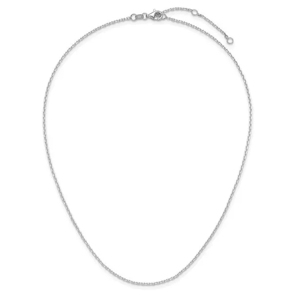 Leslie's 14k White Gold 1.5mm D/C Square Cable 1in+1in Adjustable Chain Image 4 John E. Koller Jewelry Designs owasso, OK