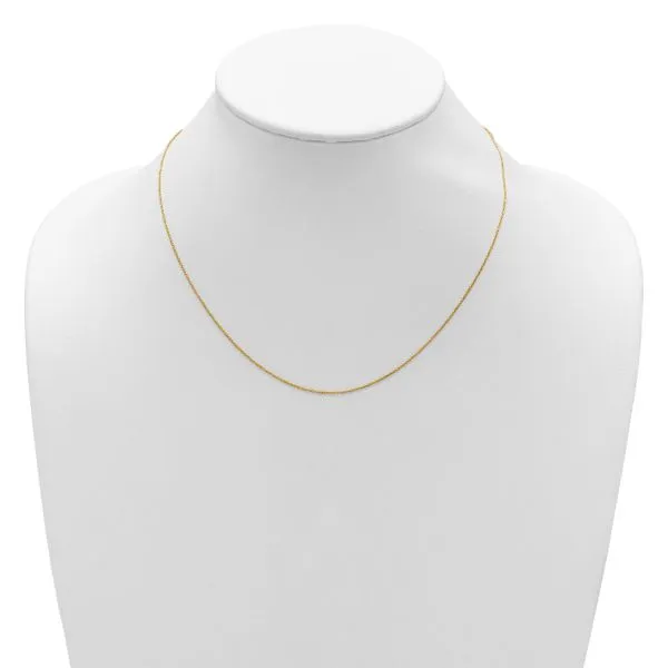 Leslie's 14k Yellow Gold .8mm Round Cable 1in+1in Adjustable Chain Image 4 Jerald Jewelers Latrobe, PA