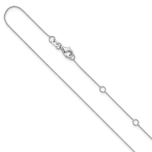 Leslie's 14k White Gold .8mm Round Cable 1in+1in Adjustable Chain Johnson Jewellers Lindsay, ON