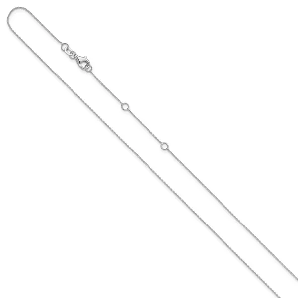 Leslie's 14k White Gold .8mm Round Cable 1in+1in Adjustable Chain Image 2 Johnson Jewellers Lindsay, ON