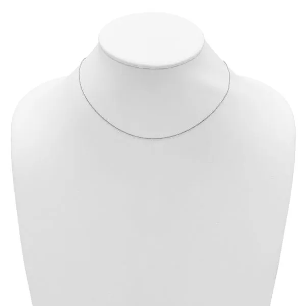 Leslie's 14k White Gold .8mm Round Cable 1in+1in Adjustable Chain Image 3 Gaines Jewelry FLINT, MI