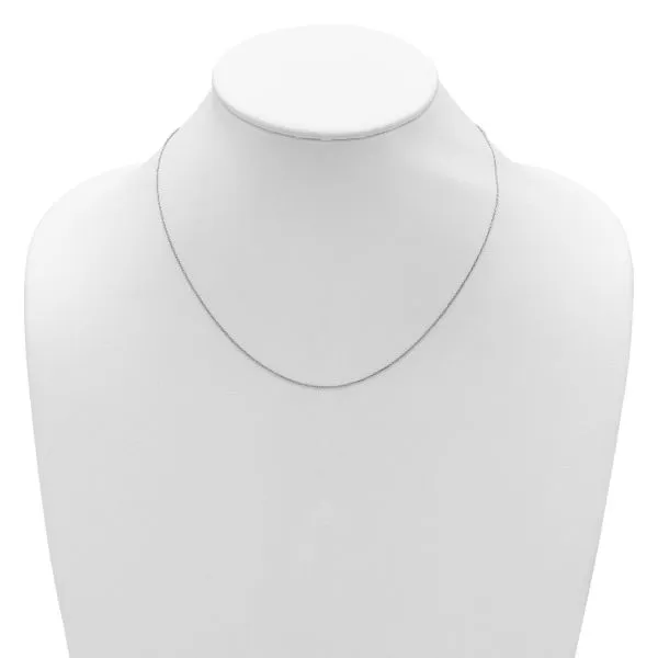 Leslie's 14k White Gold .8mm Round Cable 1in+1in Adjustable Chain Image 4 Atlanta West Jewelry Douglasville, GA